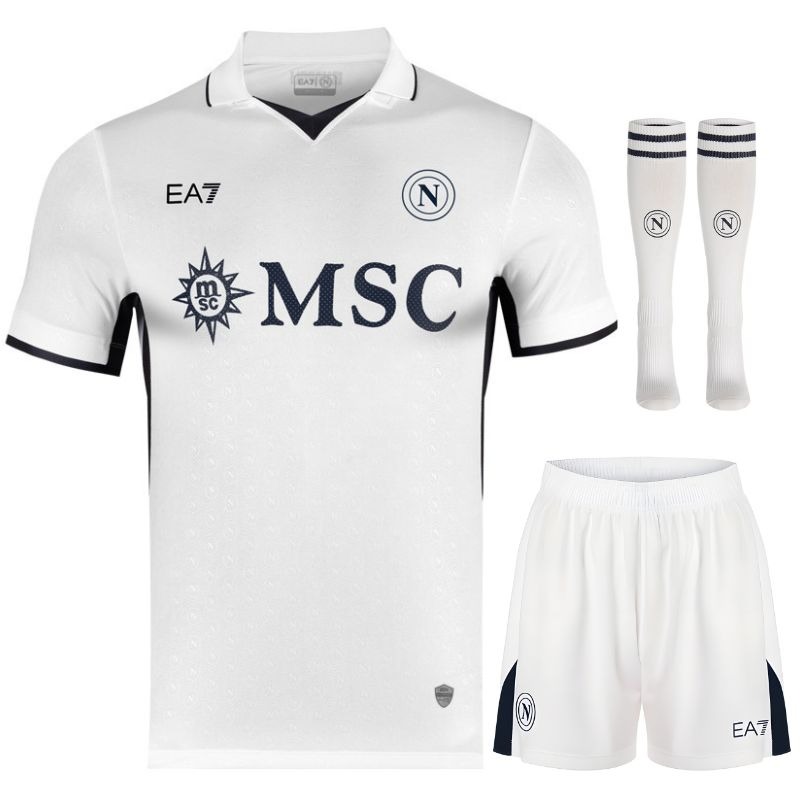 Napoli 2024/25 Children's Away Jersey Set - White