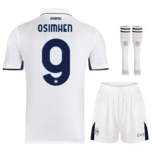 Juego de camisetas para niños de campo de fuera de Napoli 2024/25 de Osimhen - Blanca