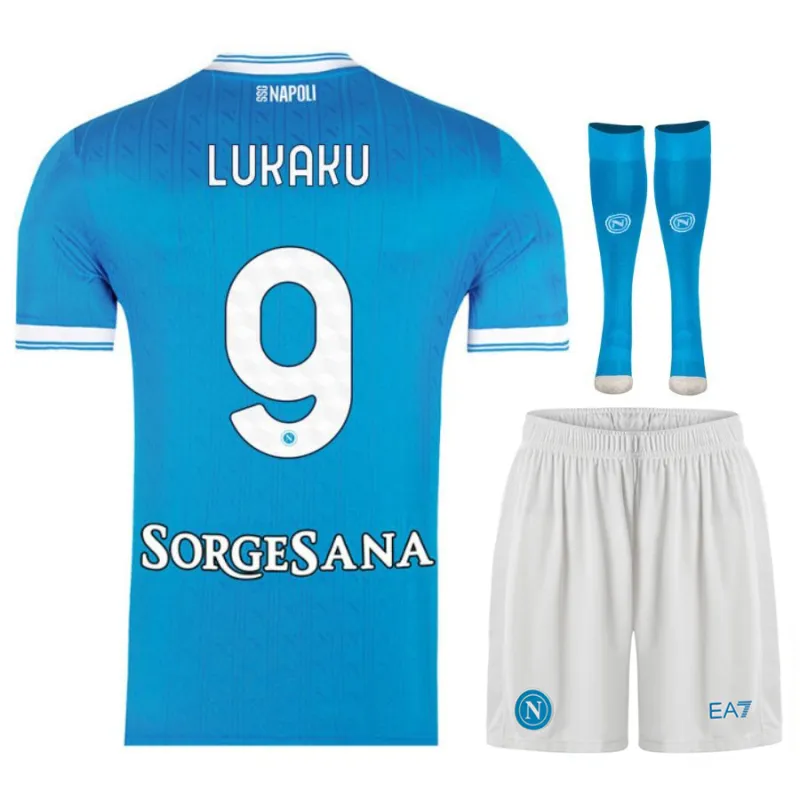 Set de camiseta infantil de casa de LUKAKU del Napoli 2025/26 - Azul