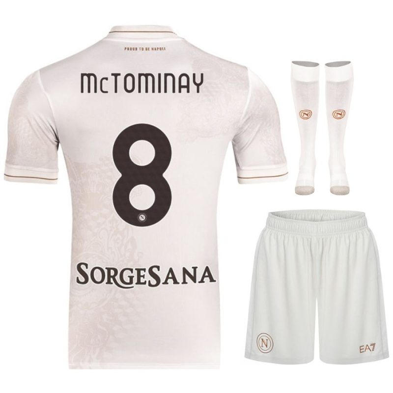 Set de camiseta infantil fuera de casa de McTOMINAY del Napoli 2025/26 - Beige