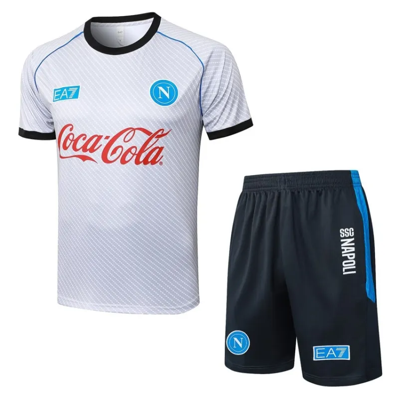 Napoli 2025/26 Maglia da allenamento + Pantaloncini - Bianca