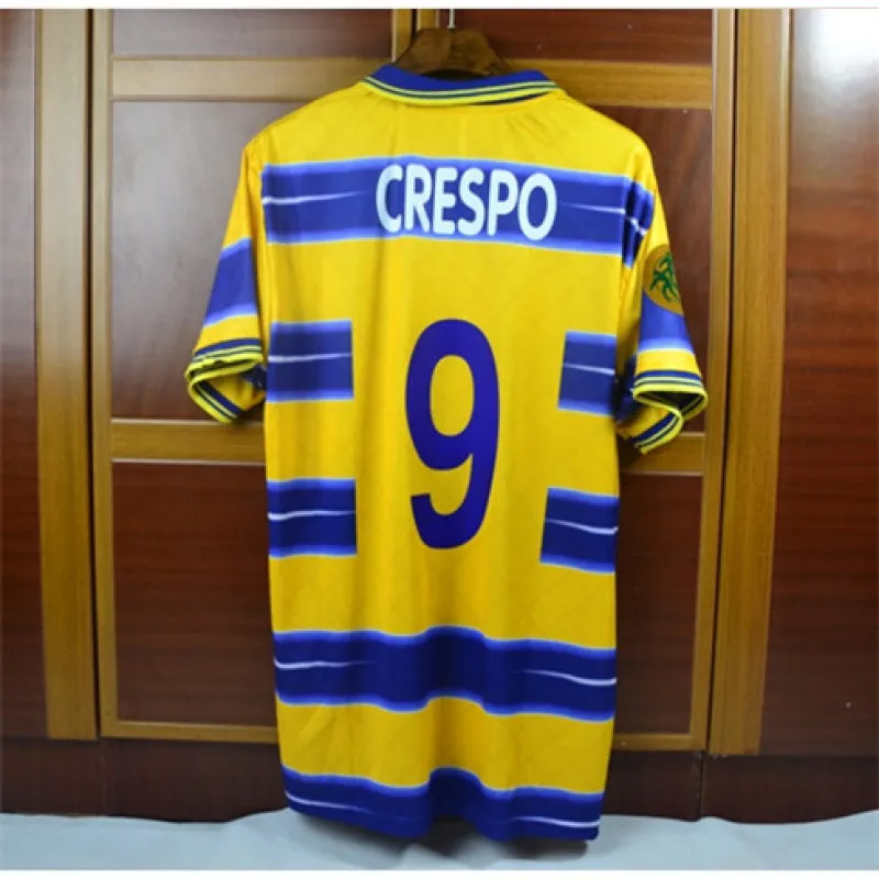 Maillot retro domicile No.9 de Parma 1998/99 de Crespo - Jaune