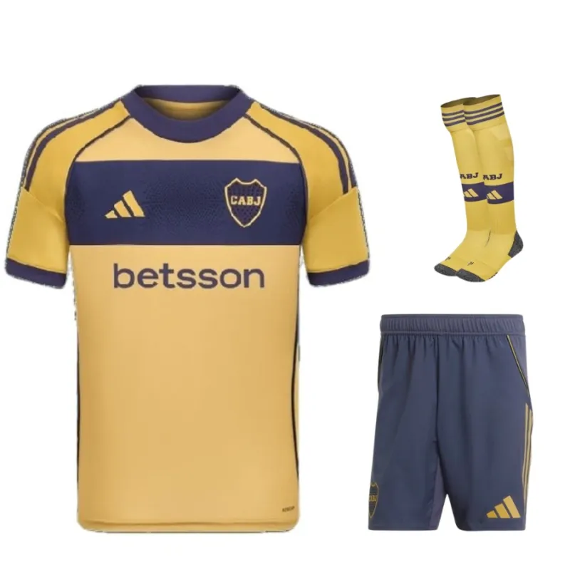Boca Juniors Kinder 2025/26 Auswärts-Kit - Gelb
