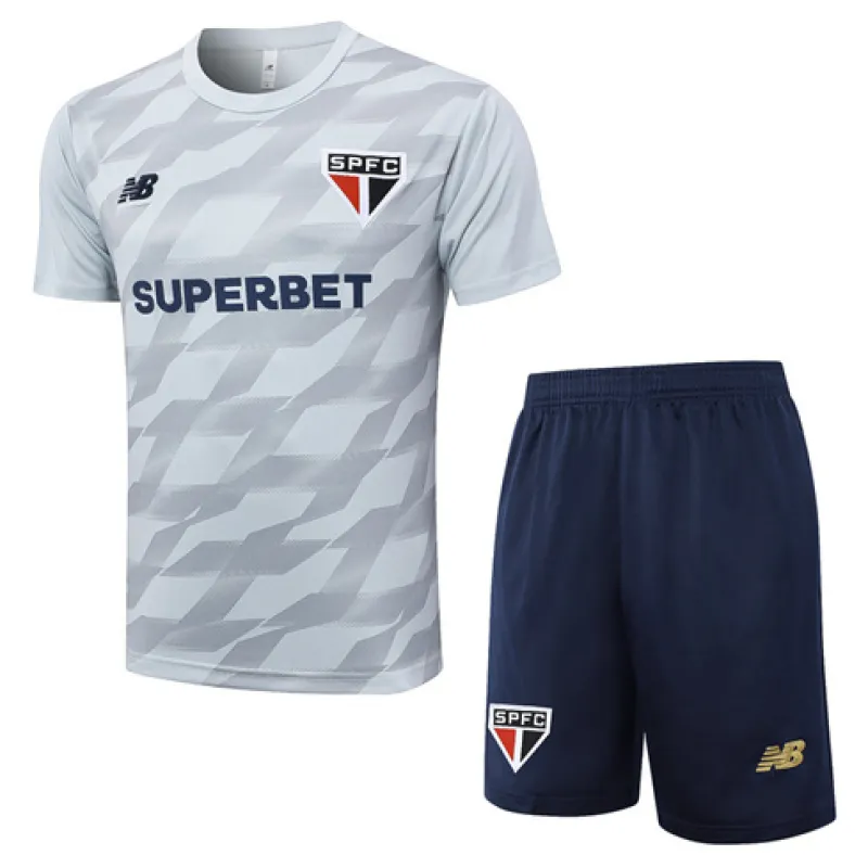 São Paulo 2024/25 Training Shirt + Shorts - Light Gray