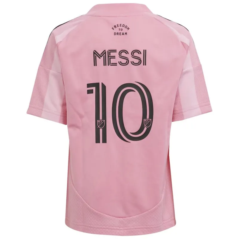 Set di maglia per bambini di casa di Lionel Messi di Inter Miami 2025/26 - Rosa
