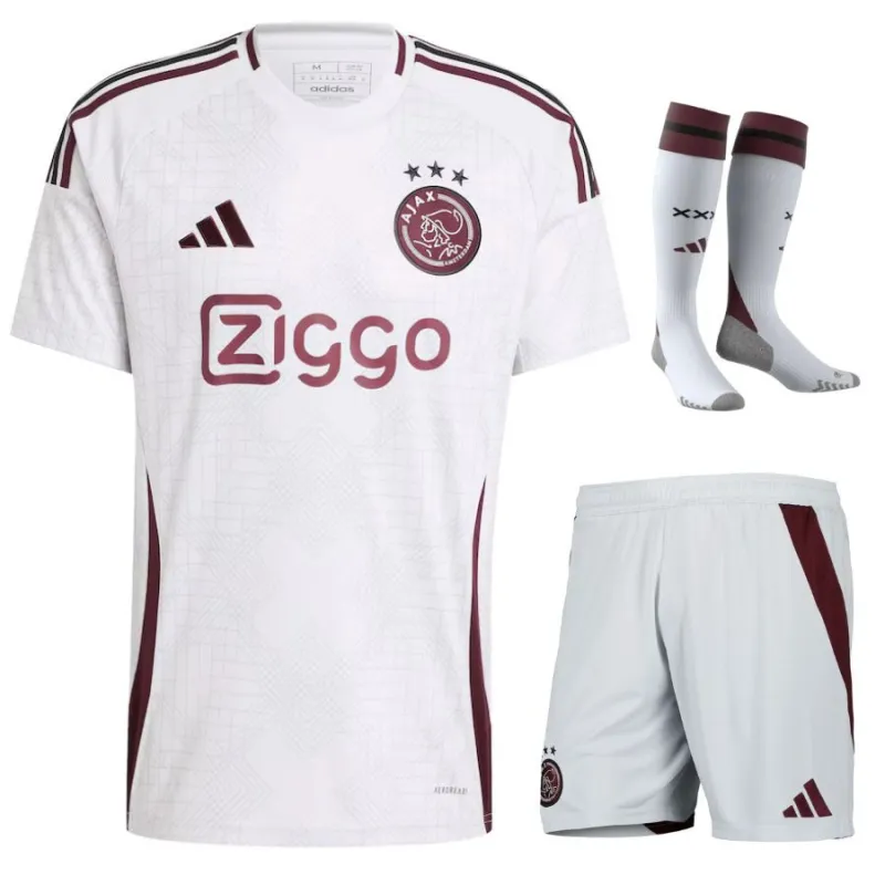Ajax 2024/25 Third Kids' Jersey Set - White