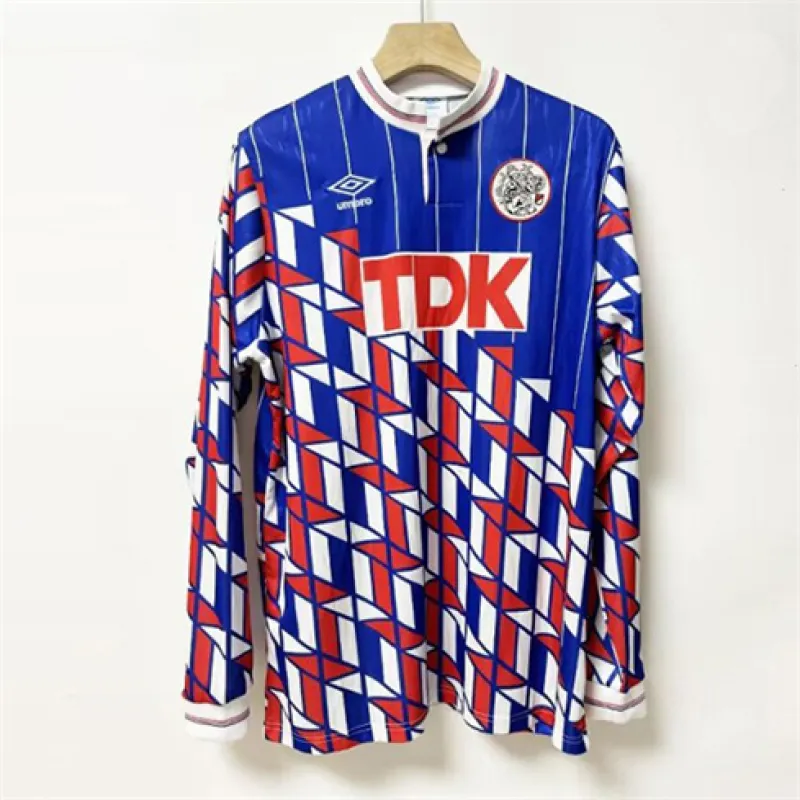 Ajax Maglia Maniche Lunghe Retro Trasferta 1990 Blu