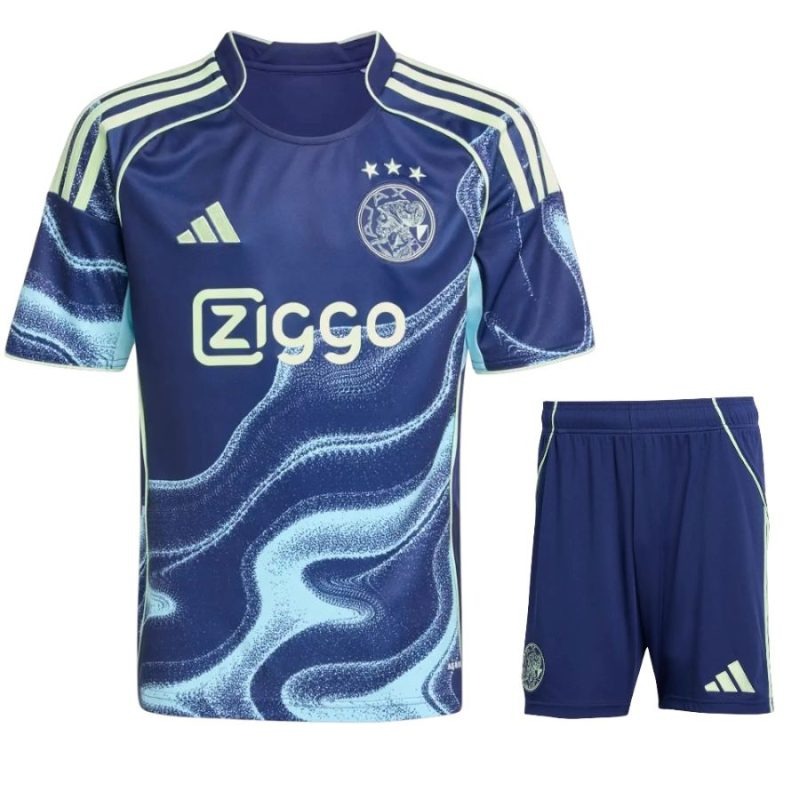 Ajax 2025/26 Away Kids' Jersey Set - Blue