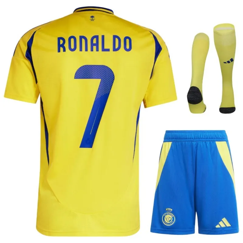 Jeu de maillot pour enfants domicile d'Al - Nassr 2024/25 avec Ronaldo - Jaune