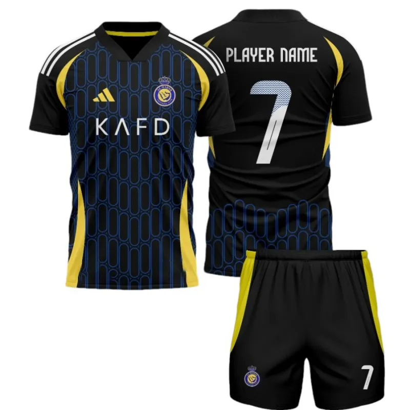 Jeu de maillot pour enfants extérieur d'Al - Nassr 2024/25 - Noir