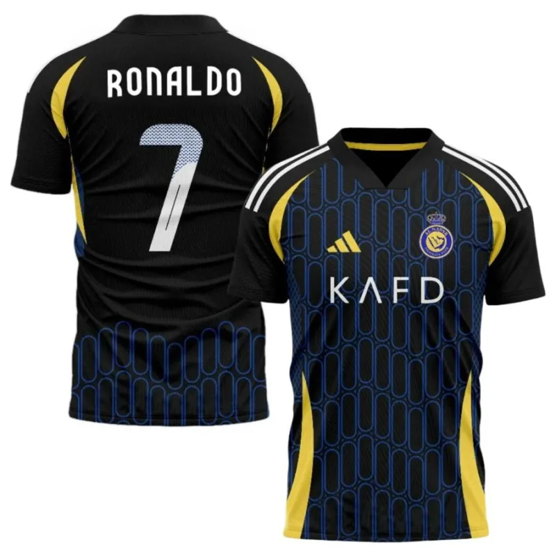 Ronaldo Al Nassr 2024/25 Maillot d'enfant 7 d'extérieur - Noir