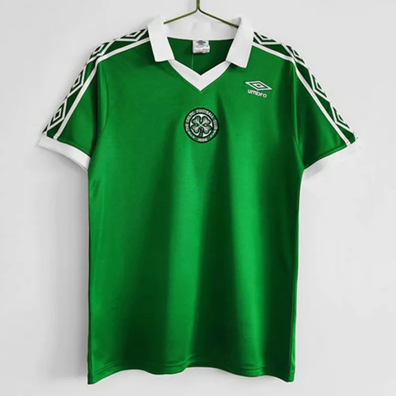 Maglia retro di casa A di Celtic 1980 - Verde