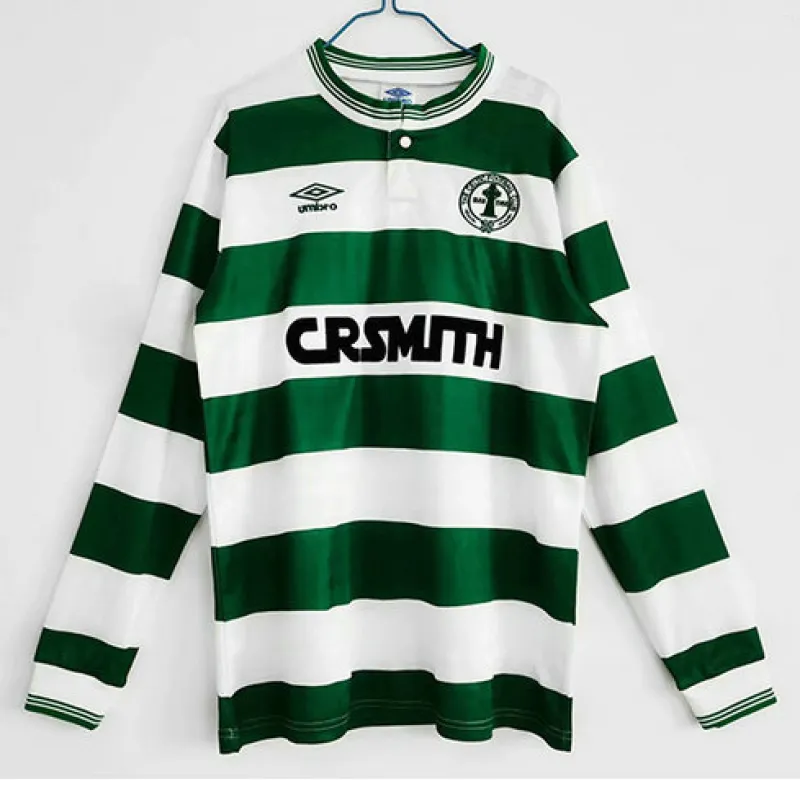 Celtic 1987/88 Home Retro Long-Sleeved Jersey - White/Green