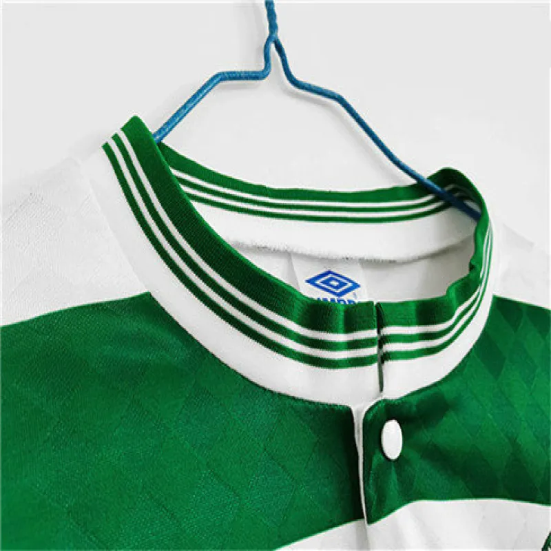 Celtic 1987/88 Home Retro Long-Sleeved Jersey - White/Green