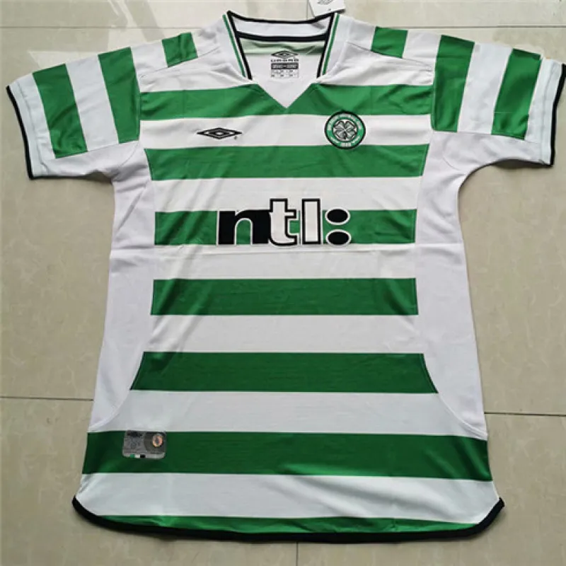Camisa retro de casa de Celtic 2001-03 - Blanca/Verde