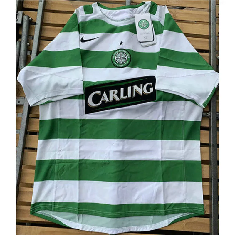 Maillot retro domicile de Celtic 2005/06 - Blanc/Vert