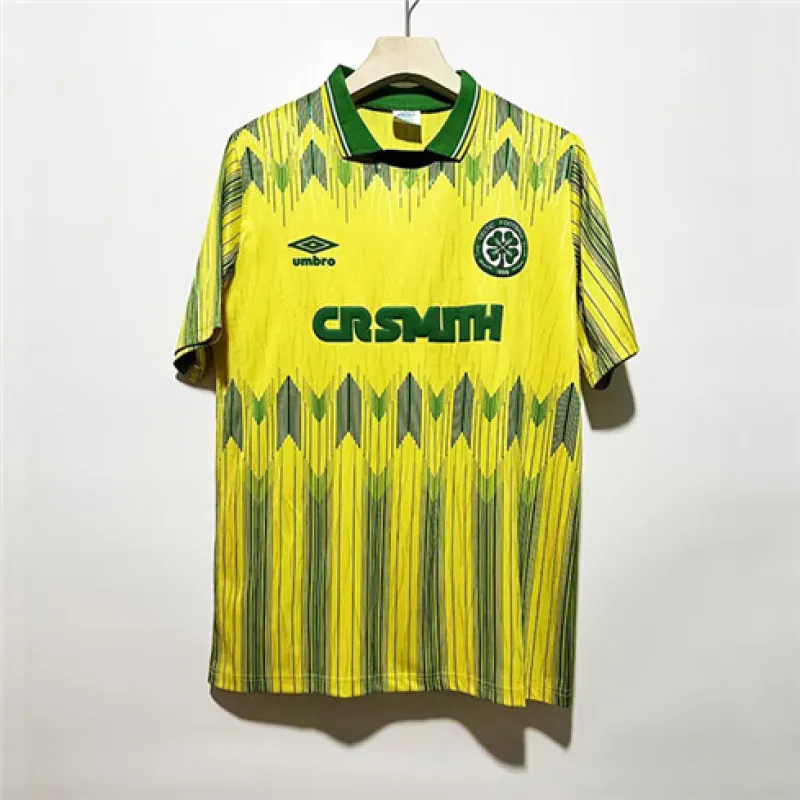 Maillot retro d'extérieur de Celtic 1989 - 91 - Jaune