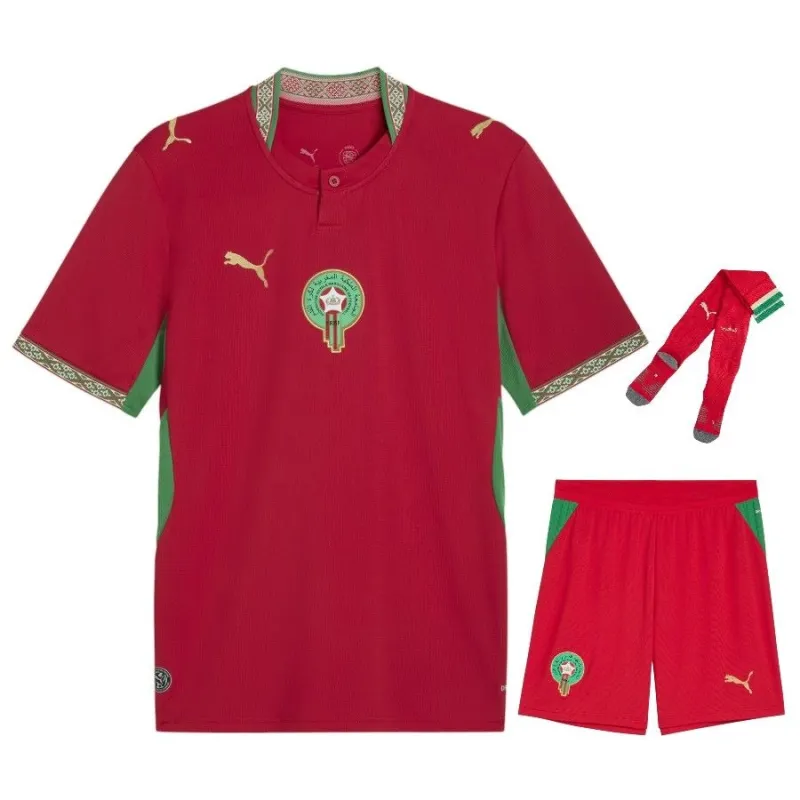 Marocco 2026 Coppa del Mondo Maglia Casa Bambino Rosso