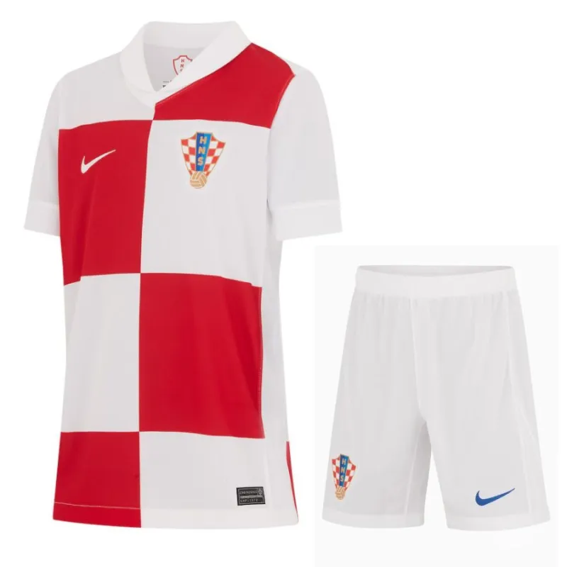 Camiseta local infantil + pantalones cortos de Croacia 2024/25 - Rojo/blanco