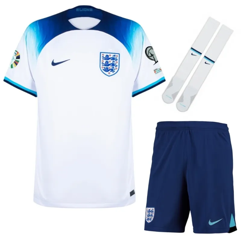 England's 2024 UEFA Euro Home Kids Kit Jersey - White