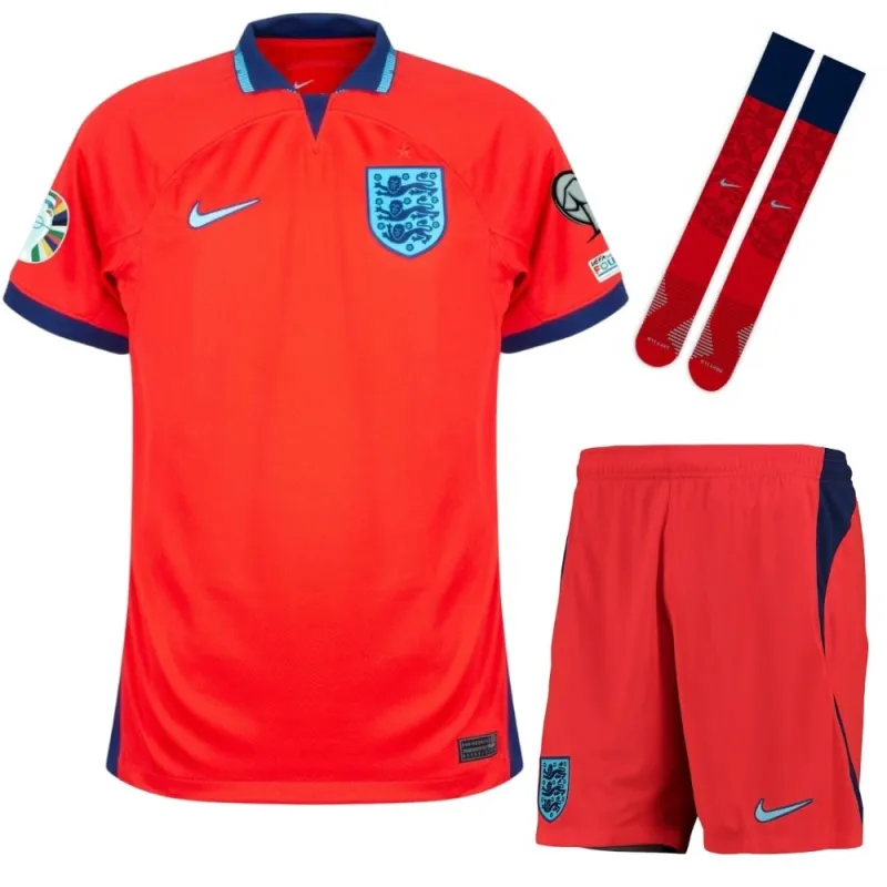 England's 2024 UEFA European Championship Away Children's Kit - Red