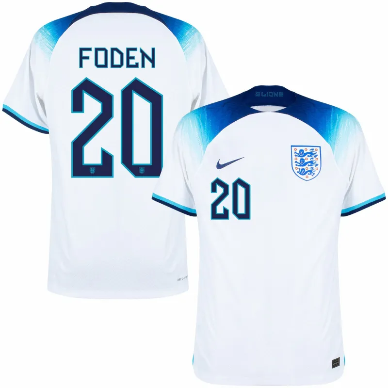 La maglia di casa dell'Inghilterra per la Coppa del mondo 2022 di Foden - Bianca