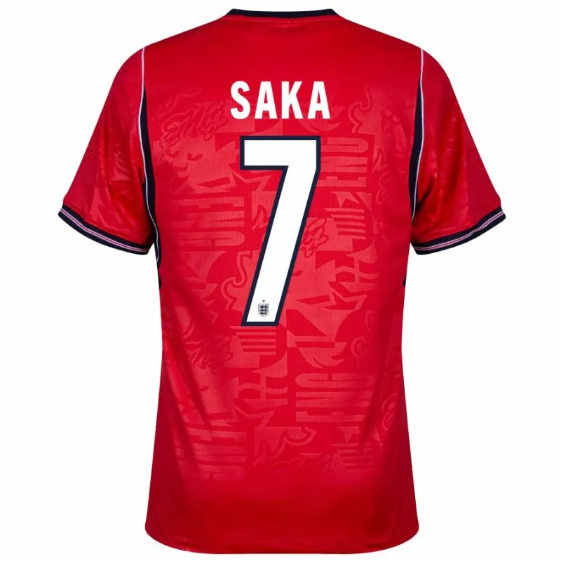 England SAKA 2026/27 Away Kids Kit Red