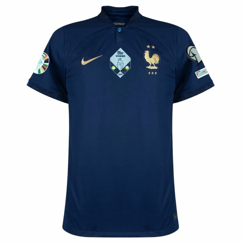 Le maillot du kit d'enfant de l'équipe nationale de France pour l'Euro 2024 à domicile - Bleu