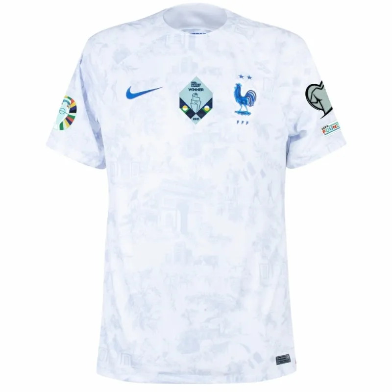 Le maillot du kit d'enfant de l'équipe nationale de France pour l'Euro 2024 à l'extérieur - Blanc
