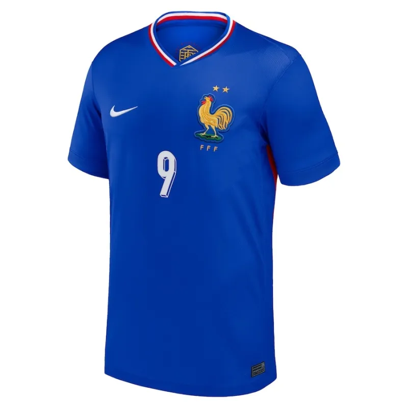 The home jersey of the French national team worn by Olivier Giroud in 2024/25 - Blue.