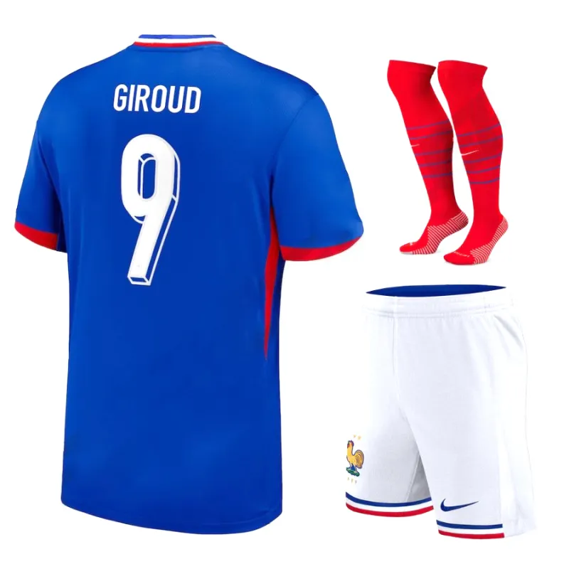 Il maglia del kit per bambini di casa della squadra nazionale francese di Giroud nel 2024/25 - Blu