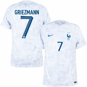Antoine Griezmanns Auswärtstrikot der französischen Nationalmannschaft bei der Weltmeisterschaft 2022 - Weiß