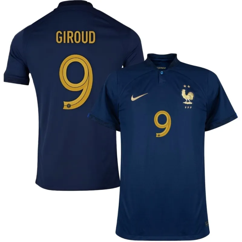 Olivier Giroud's French national team 2022 home World Cup jersey - Blue