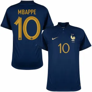 Kylian Mbappés Heimtrikot der französischen Nationalmannschaft bei der Weltmeisterschaft 2022 - Blau