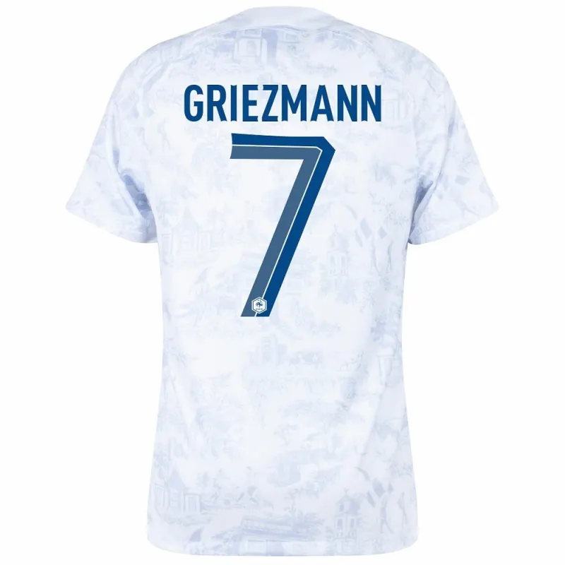 Il set di maglia per bambini della squadra nazionale francese di Antoine Griezmann per la Coppa del mondo 2022 in trasferta - Bianca