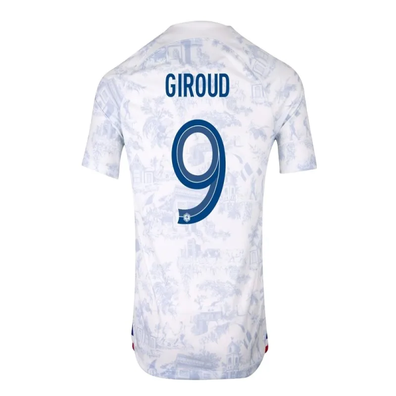 Le ensemble de maillot enfant d'extérieur de l'équipe nationale de France d'Olivier Giroud pour la Coupe du monde 2022 - Blanc