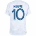 Kylian Mbappé's French national team 2022 away World Cup children's jersey set - White