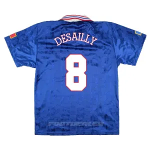 La maglia retro di casa della squadra nazionale francese indossata da Marcel Desailly nel 1996 - Blu.
