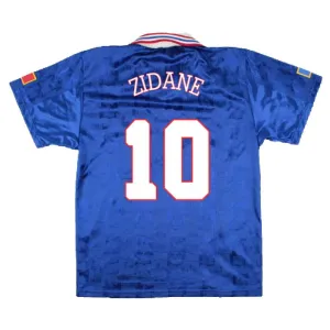 La maglia retro di casa della squadra nazionale francese di Zinedine Zidane nel 1996 - blu.