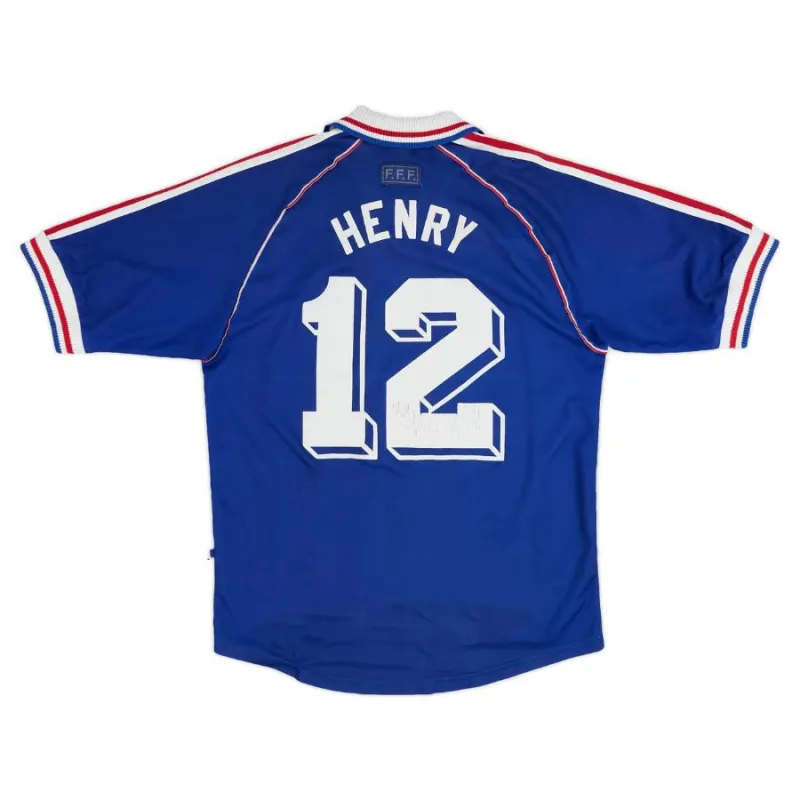 La camiseta retro local de la selección nacional francesa de Thierry Henry en 1998 - Azul