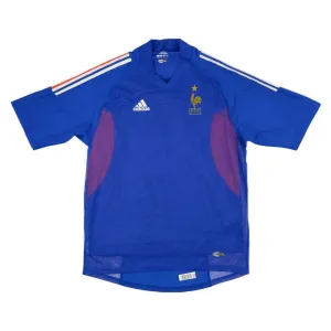 La maglia retro di casa della squadra nazionale francese indossata da Robert Pires nel periodo 2002-2004 - Blu