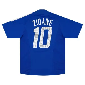 La maglia retro di casa della squadra nazionale francese di Zinedine Zidane dal 2002 al 2004 - blu.