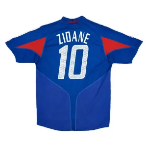 La maglia retro di casa della squadra nazionale francese di Zinedine Zidane dal 2004 al 2006 - blu.