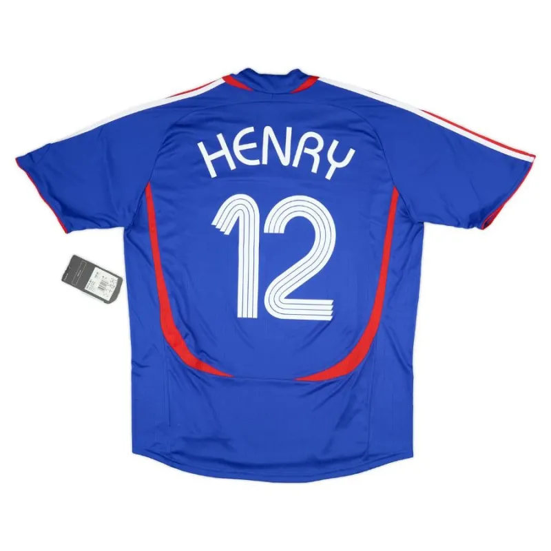 La maglia retro di casa della squadra nazionale francese di Thierry Henry dal 2006 al 2007 - blu.