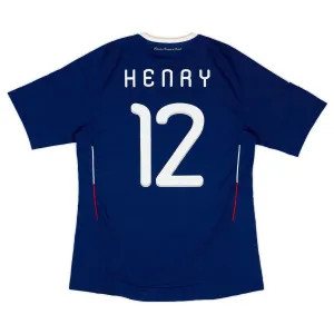 La maglia retro di casa della squadra nazionale francese di Thierry Henry per la stagione 2009/2010 - blu.