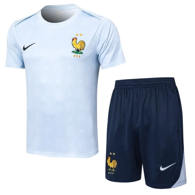 The training suit and shorts of the French national team for the 2024/25 season - off-white.