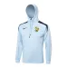 The French national team's 2024/25 hooded sportswear and pants - white.