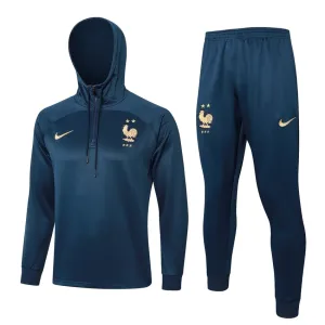The French national team's 2024/25 hooded sportswear and pants - bright blue