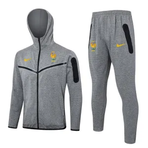 The French national team's 2024/25 hooded sportswear and pants - grey.