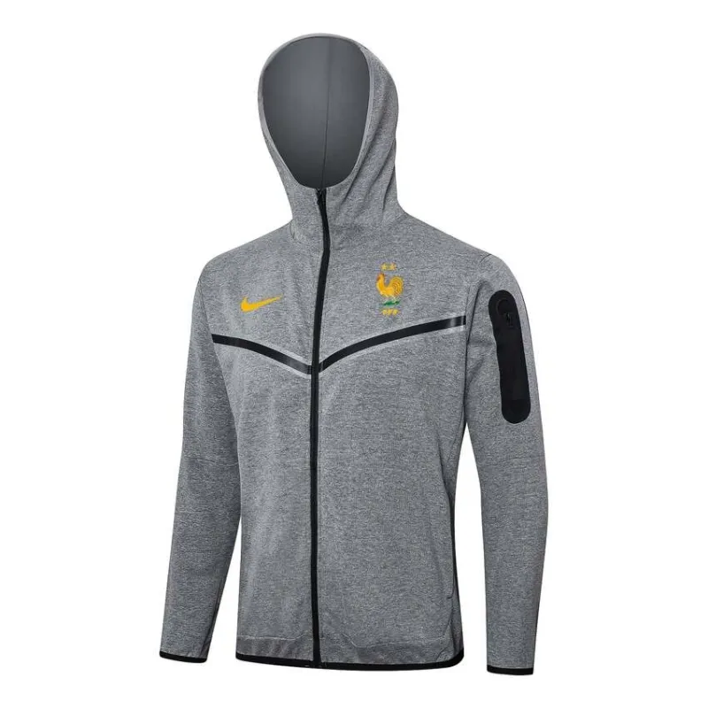 The French national team's 2024/25 hooded sportswear and pants - grey.